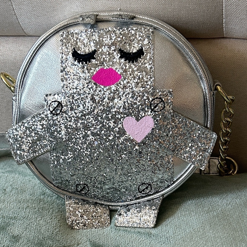 Betsey Johnson Silver Striped Crossbody Bag